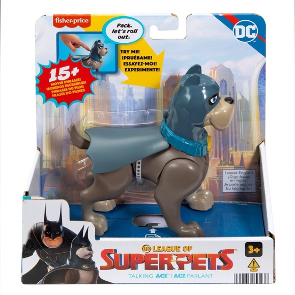 DC League of Super-Pets Talking Ace Poseable Figure with Sounds & Phrases - Picture 2 of 8